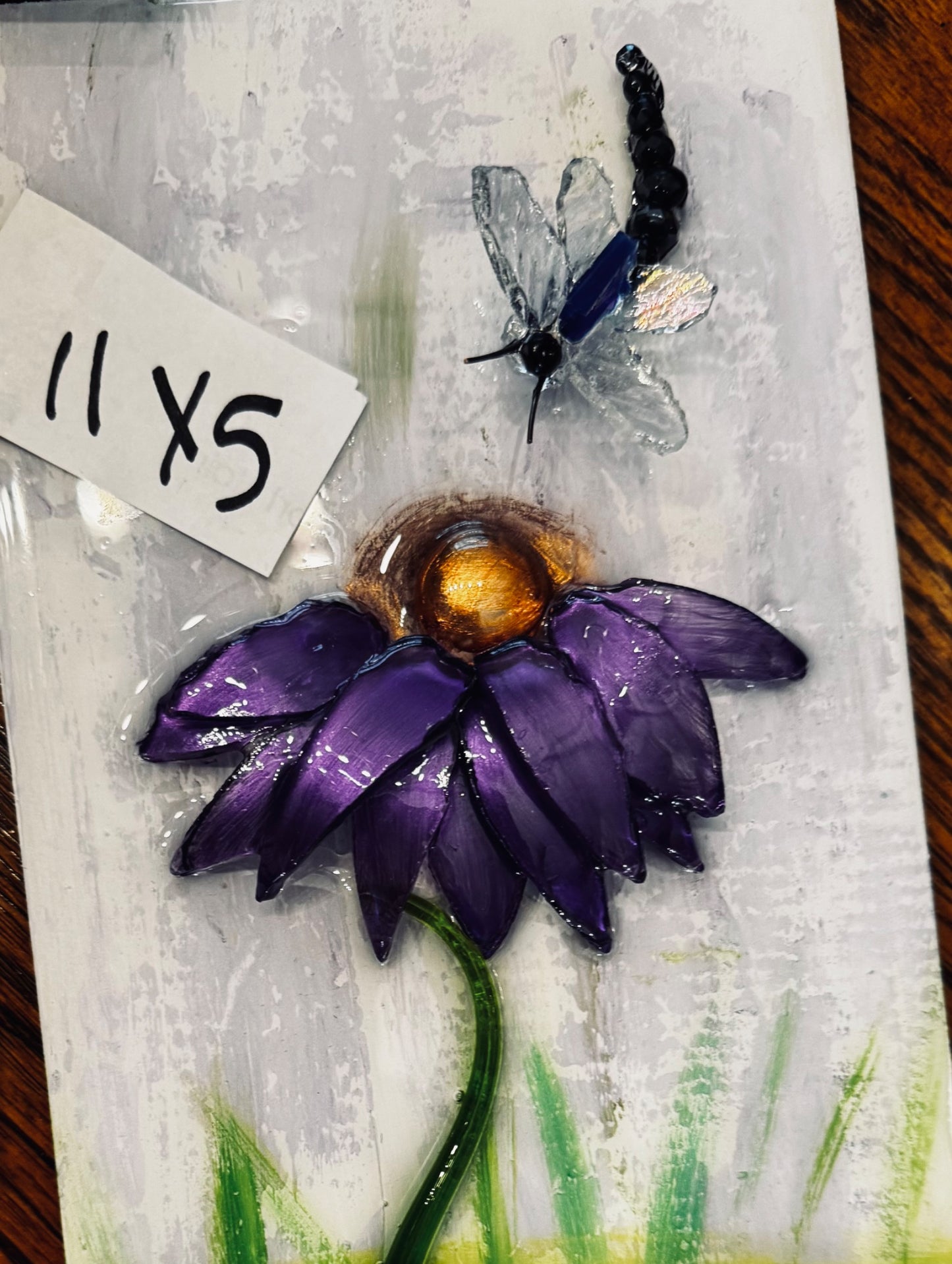 Purple flower/dragon fly