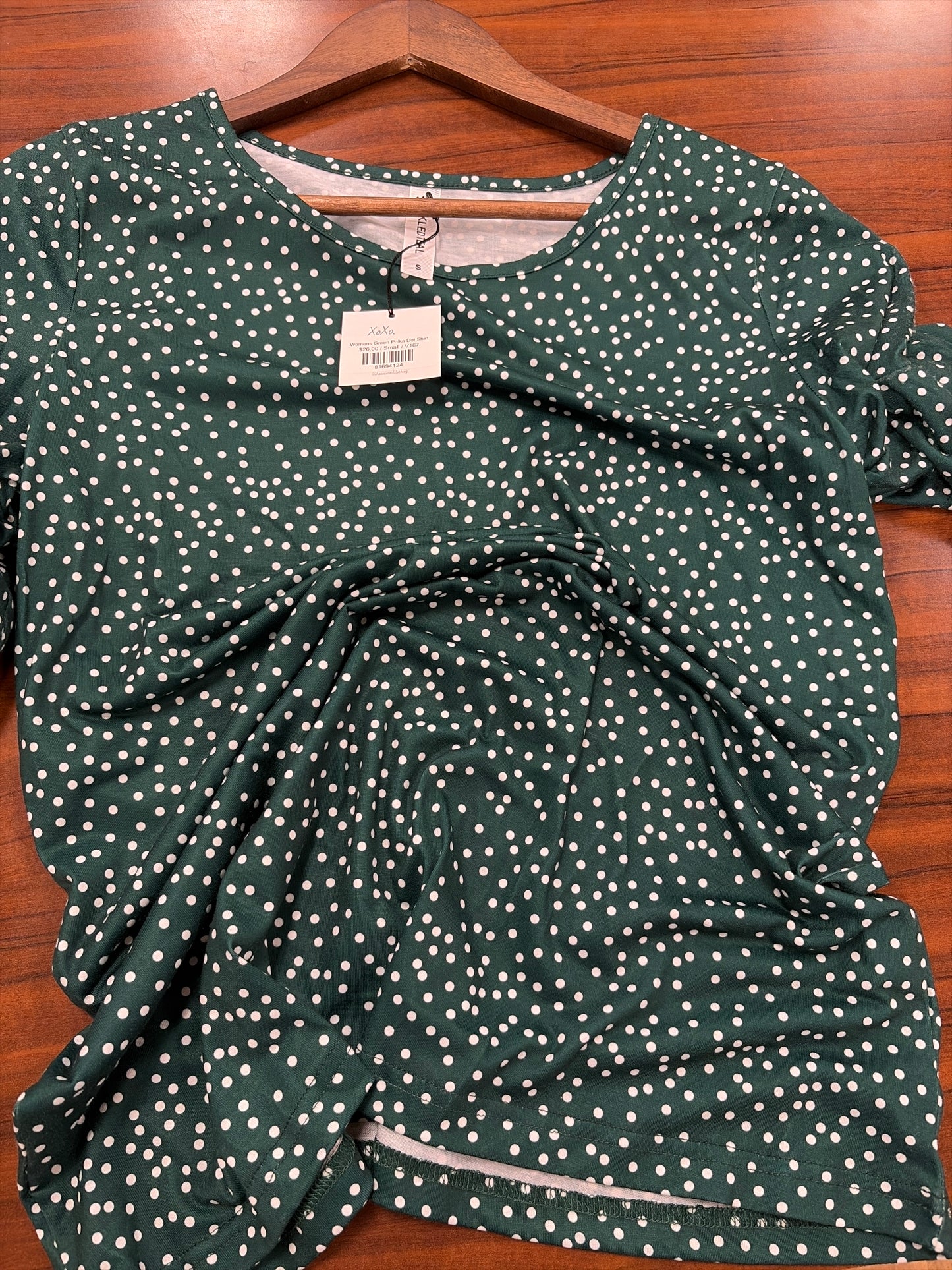 Womens Green Polka Dot Shirt