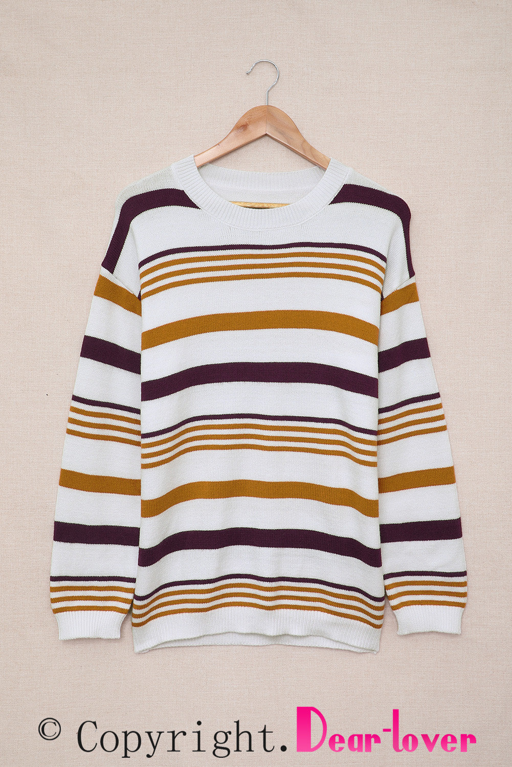 Striped Crewneck Long Sleeve Sweater