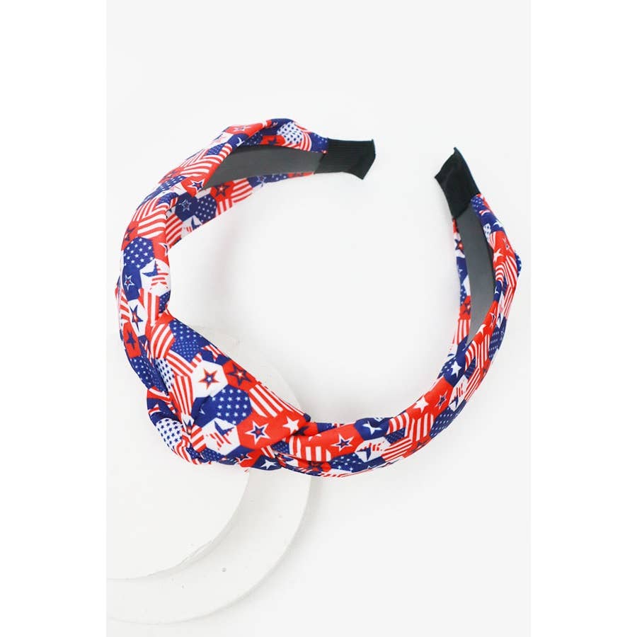 USA Flag American Patriotic Twisted  Headband