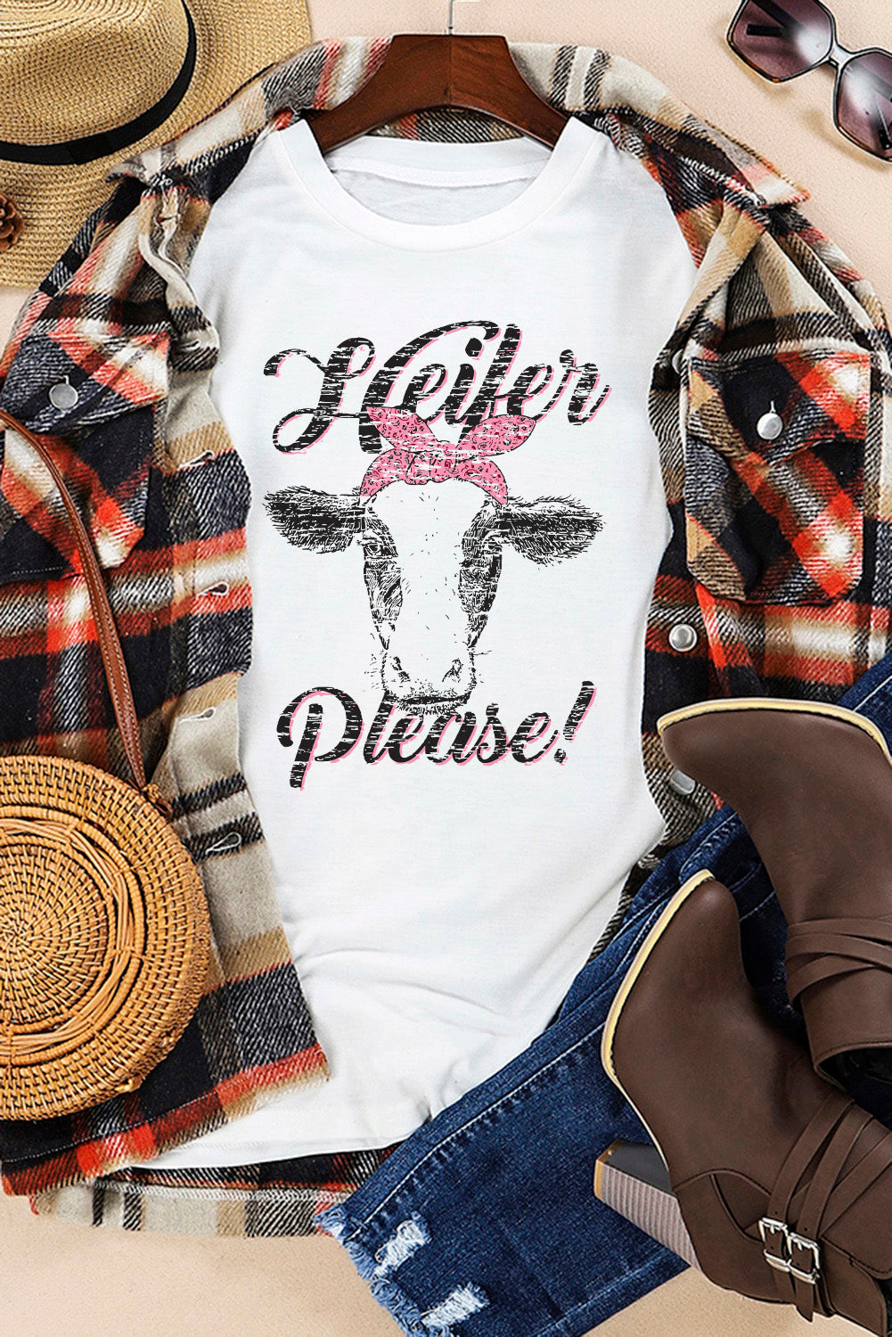 Heifer Please Cute Graphic Print T Shirt