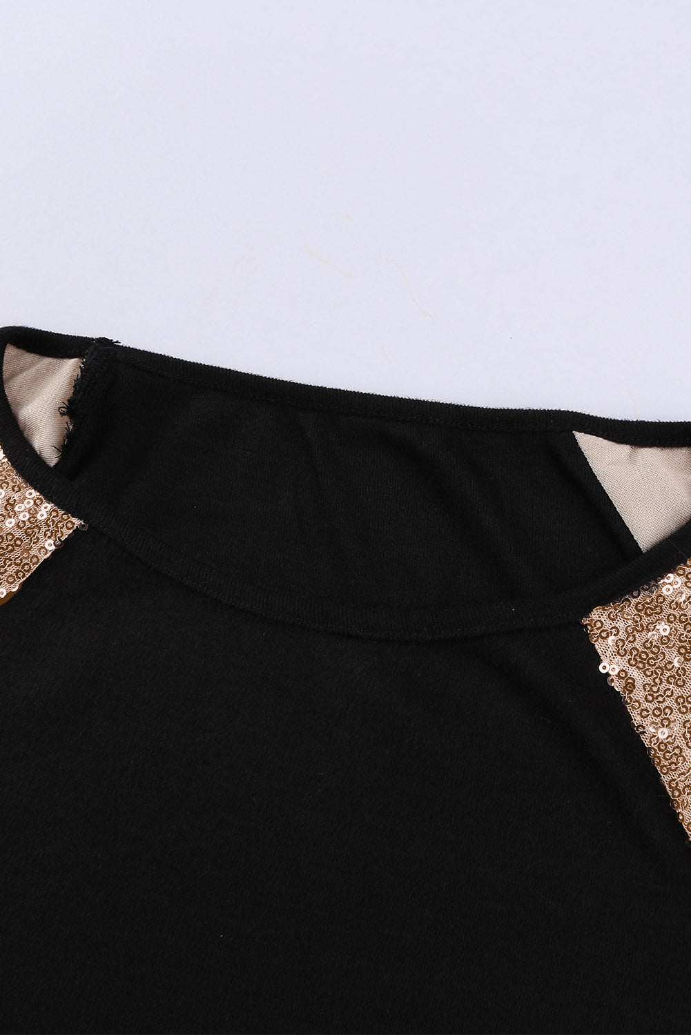 Sequin Shoulder Long Sleeve Top