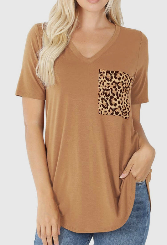 SHORT SLEEVE V NECK TOP