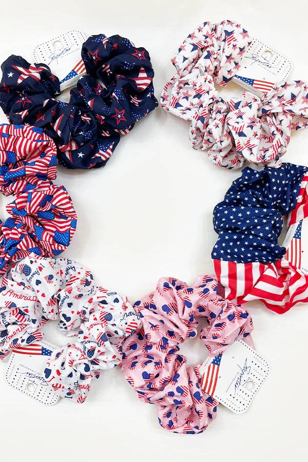 USA Theme Printed Scrunchie