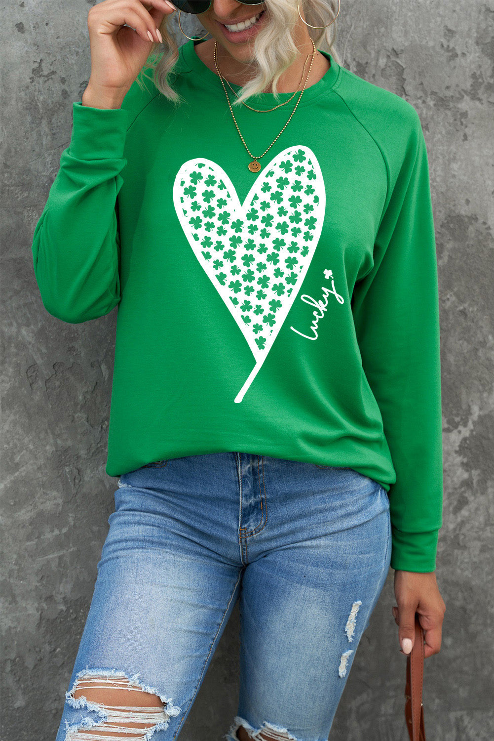 xoxo Heart Pattern Print Valentines Sweatshirt