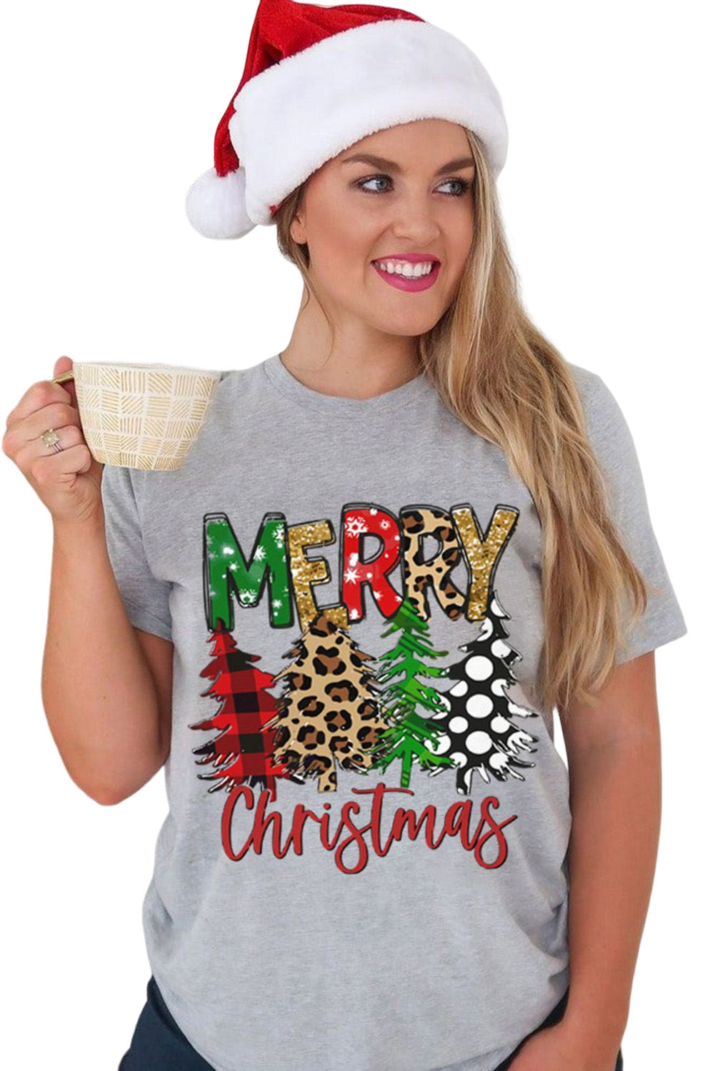 Santa Squad Graphic Print Short Sleeve T Shirt