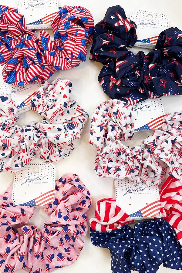 USA Theme Printed Scrunchie