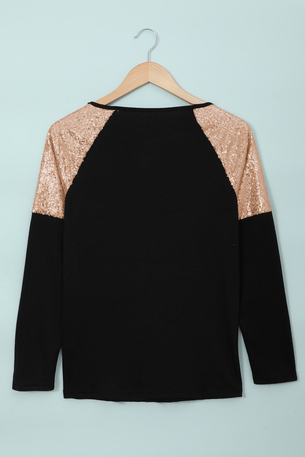 Sequin Shoulder Long Sleeve Top