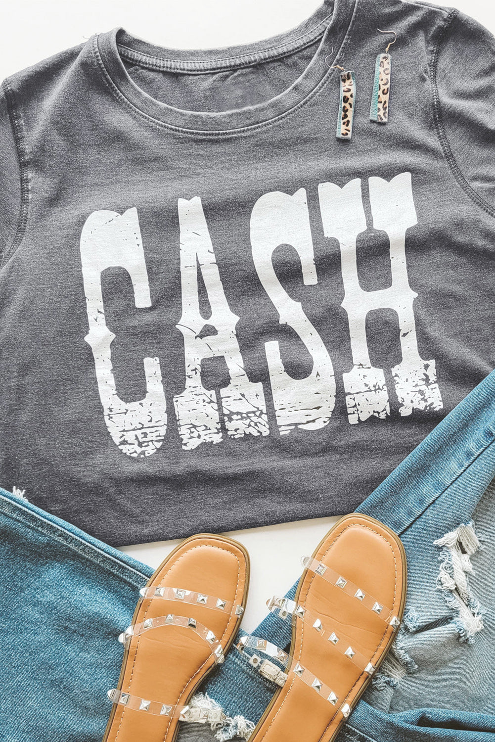 CASH Letter Print Graphic Tee