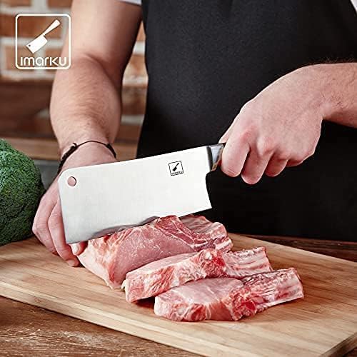 New Cleaver Knife 7 Inch Meat Cleaver - SUS440A Japan High Carbon Stainless Steel Butcher Knife with Ergonomic Handle, Ultra Sharp, Useful Kitchen Gadgets for Home and Restaurant