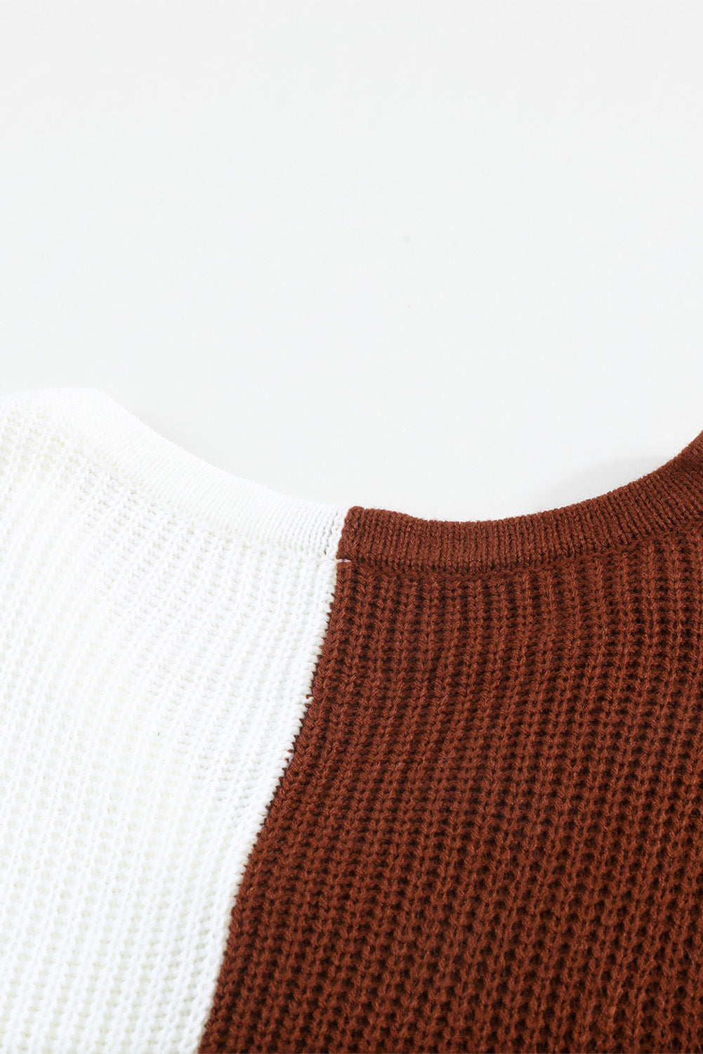 Print Contrast Color V Neck Sweater
