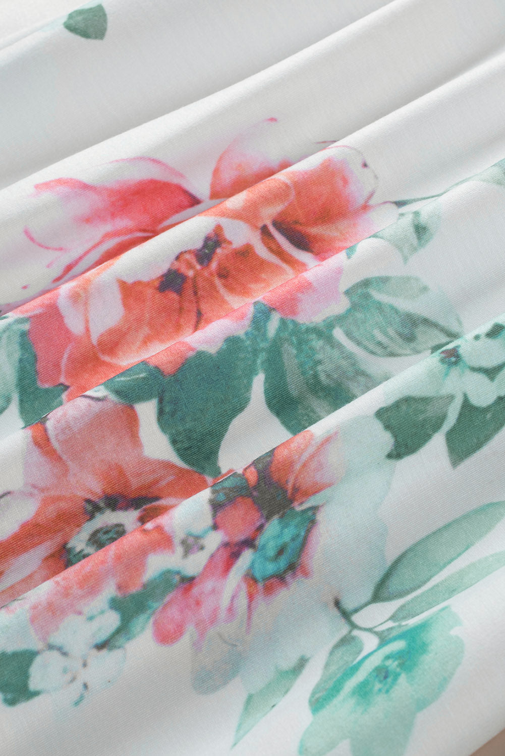Floral Print Lace Contrast Long Sleeve Hoodie