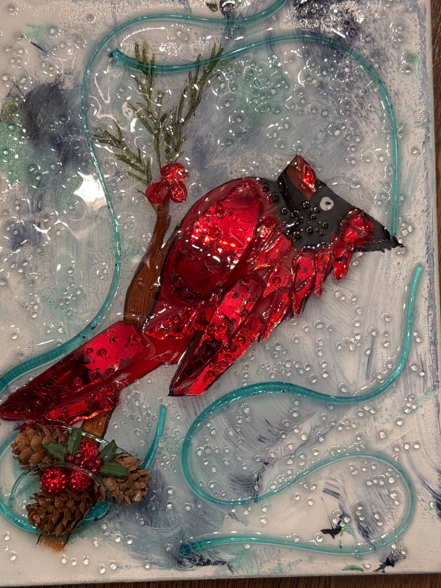 Red glass cardinal - 1