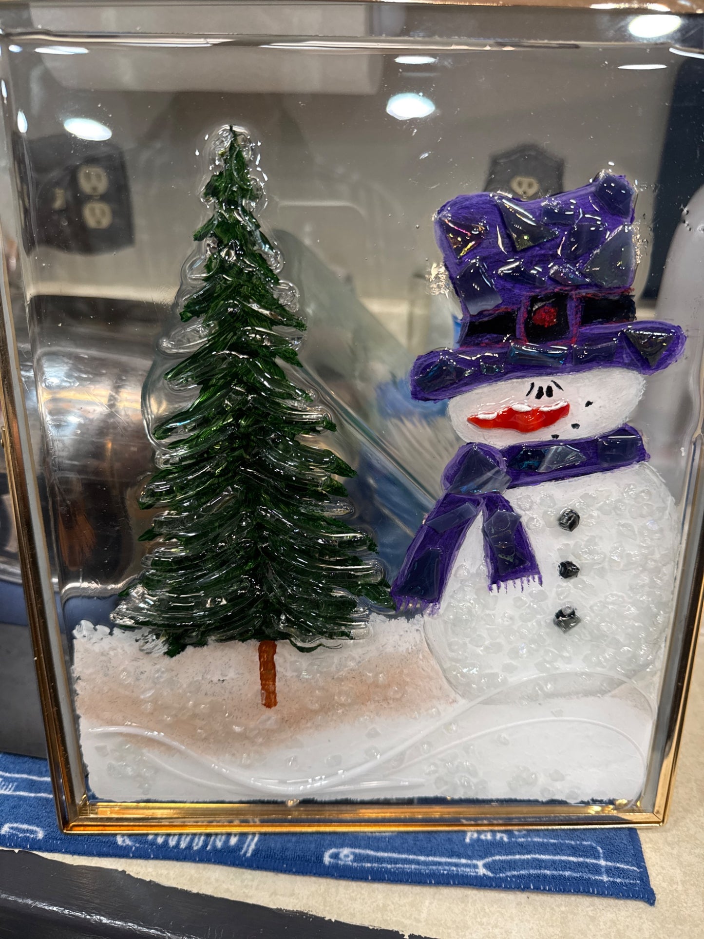 Snowman on glass - 1