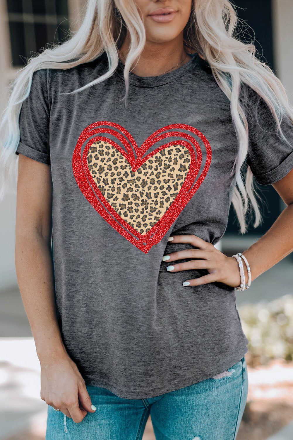 Sequin Heart Graphic Tee