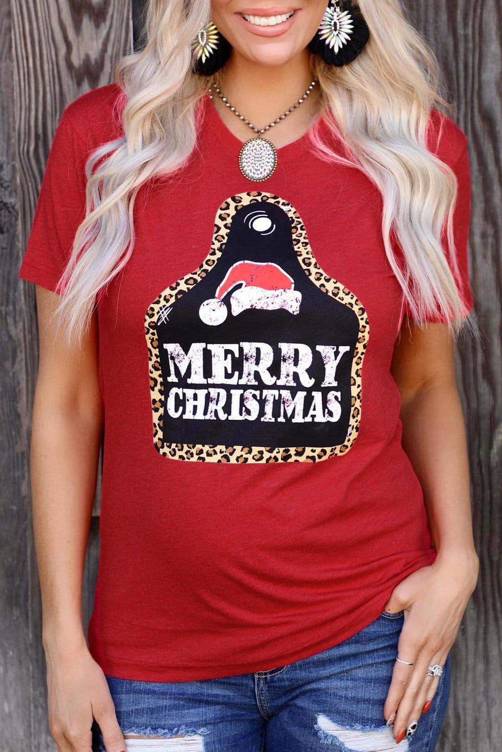 Santa Squad Graphic Print Short Sleeve T Shirt