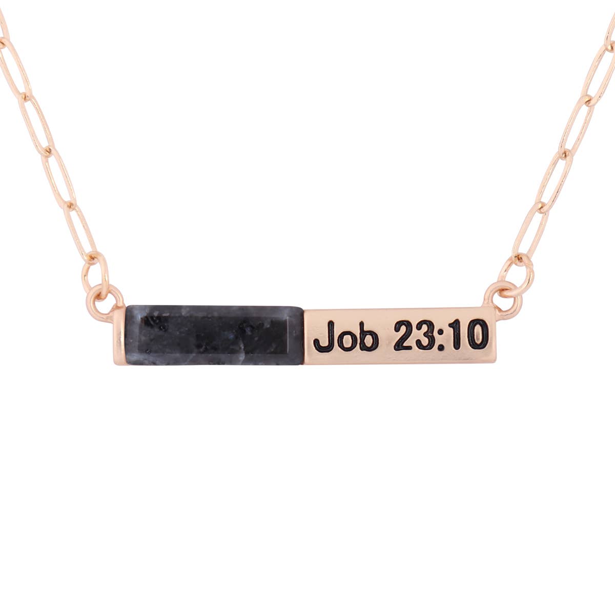 "JOB 23:10" Metal Necklace