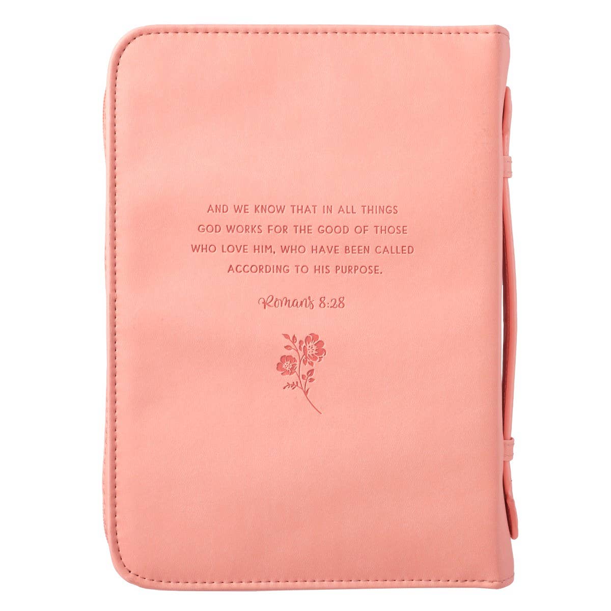 He Works All Things for Good Floral Faux Leather Bible Cover