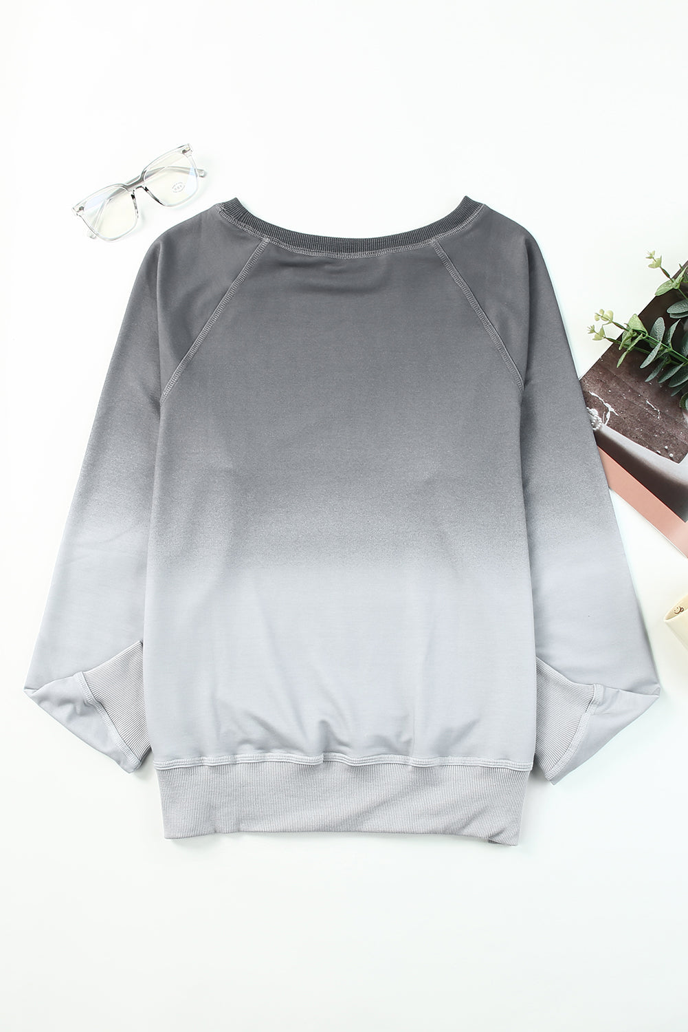 Ombre Crewneck Long Sleeve Sweatshirt