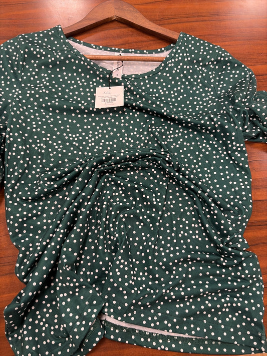 Womens Green Polka Dot Shirt