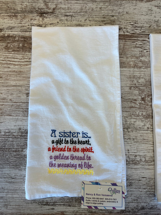 A Sister is a gift to the Heart  - Dish Towel 110J