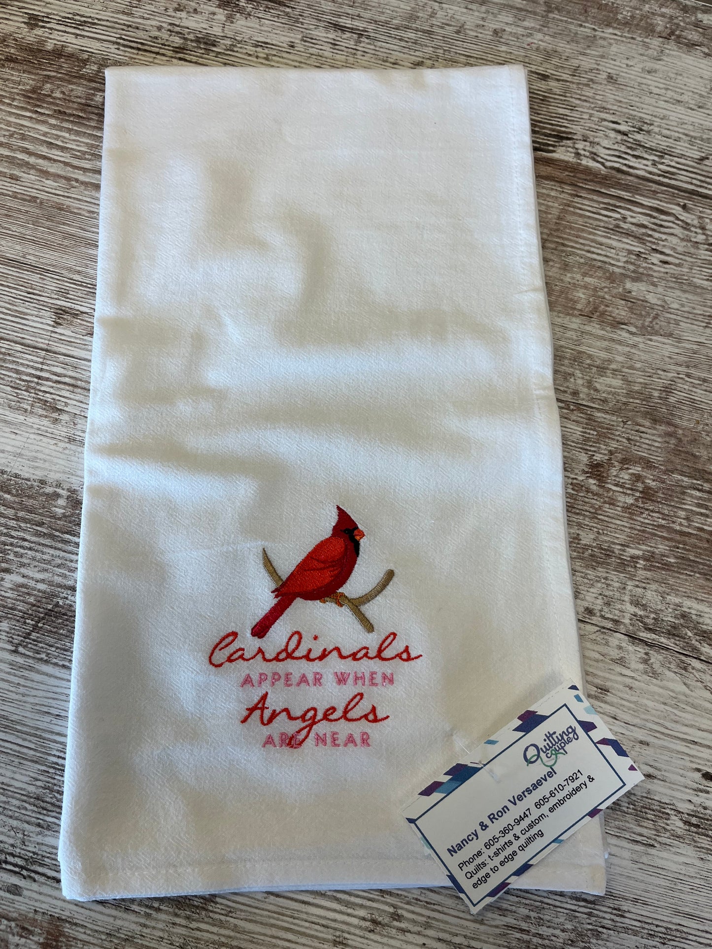 Cardinals appear when angels are around - Dish Towel 267L