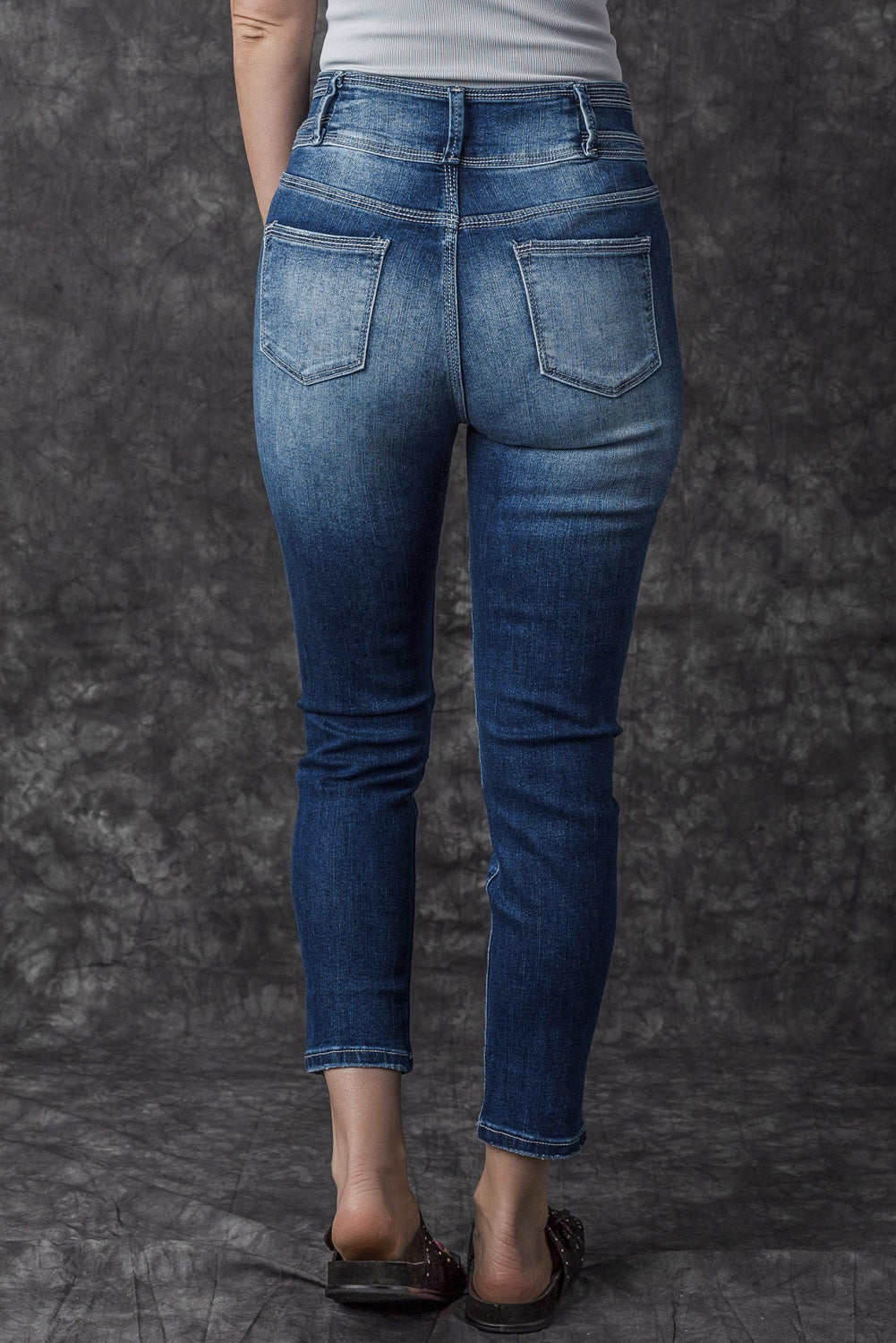 Vintage Wash High Waist Skinny Jeans