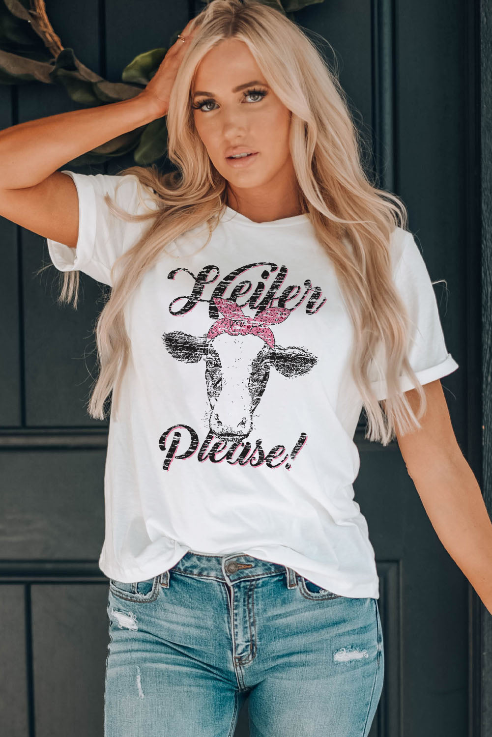 Heifer Please Cute Graphic Print T Shirt