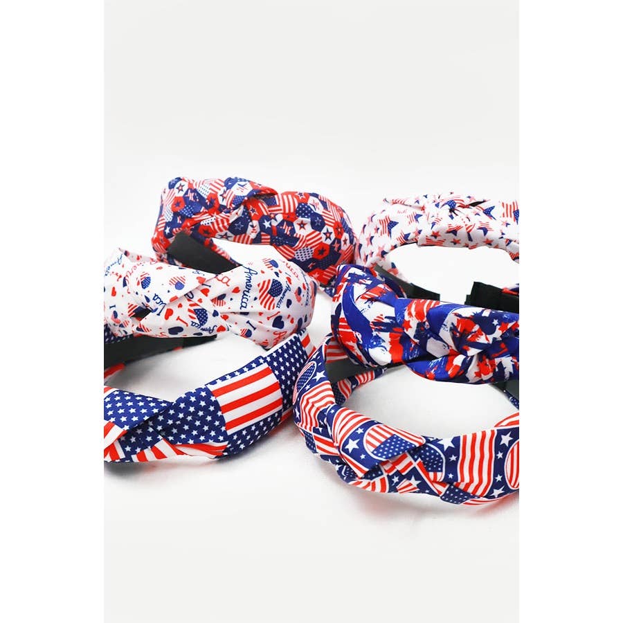 USA Flag American Patriotic Twisted  Headband