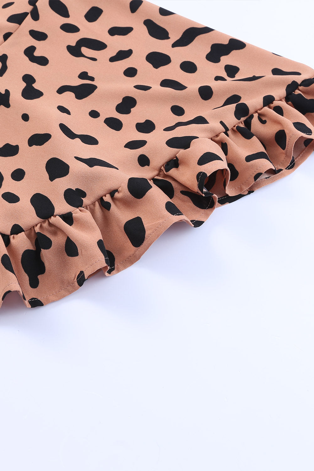 Plus Size Leopard Shift Dress with Ruffle