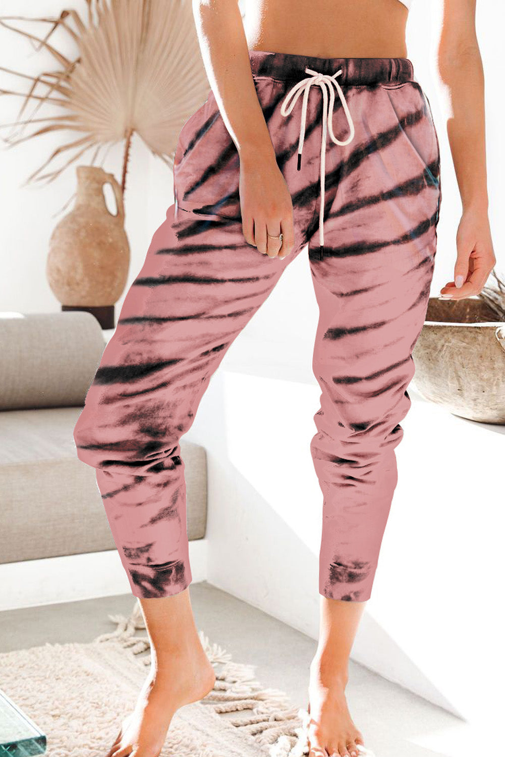 Pocketed Tie-dye Print Joggers