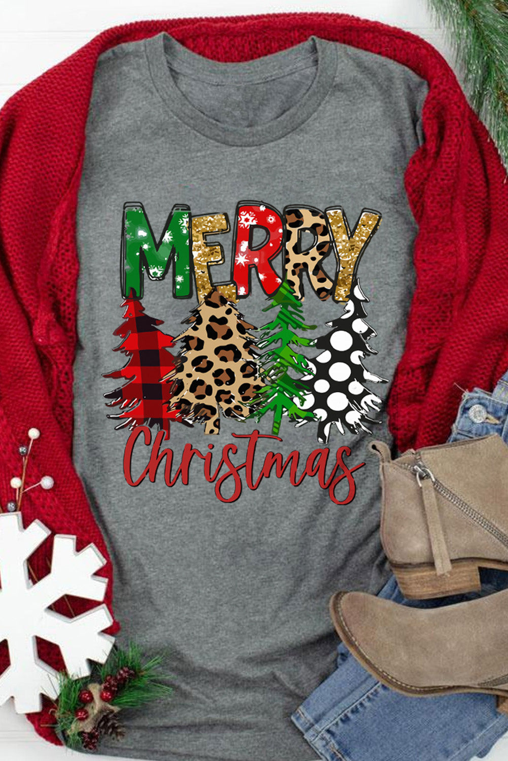 Santa Squad Graphic Print Short Sleeve T Shirt