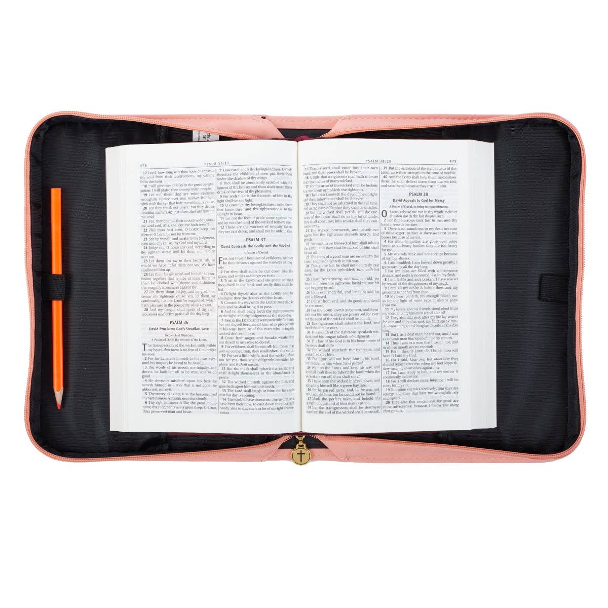 He Works All Things for Good Floral Faux Leather Bible Cover