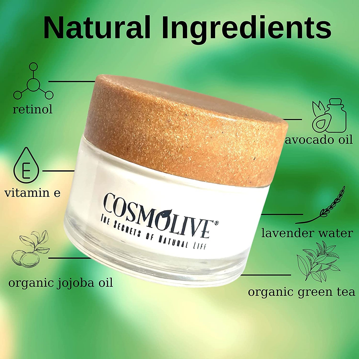 New Retinol Cream for Face with Avocado Oil - Natural Moisturizer Face Cream, Smooth Skin Formula - 1.6 fl. Oz