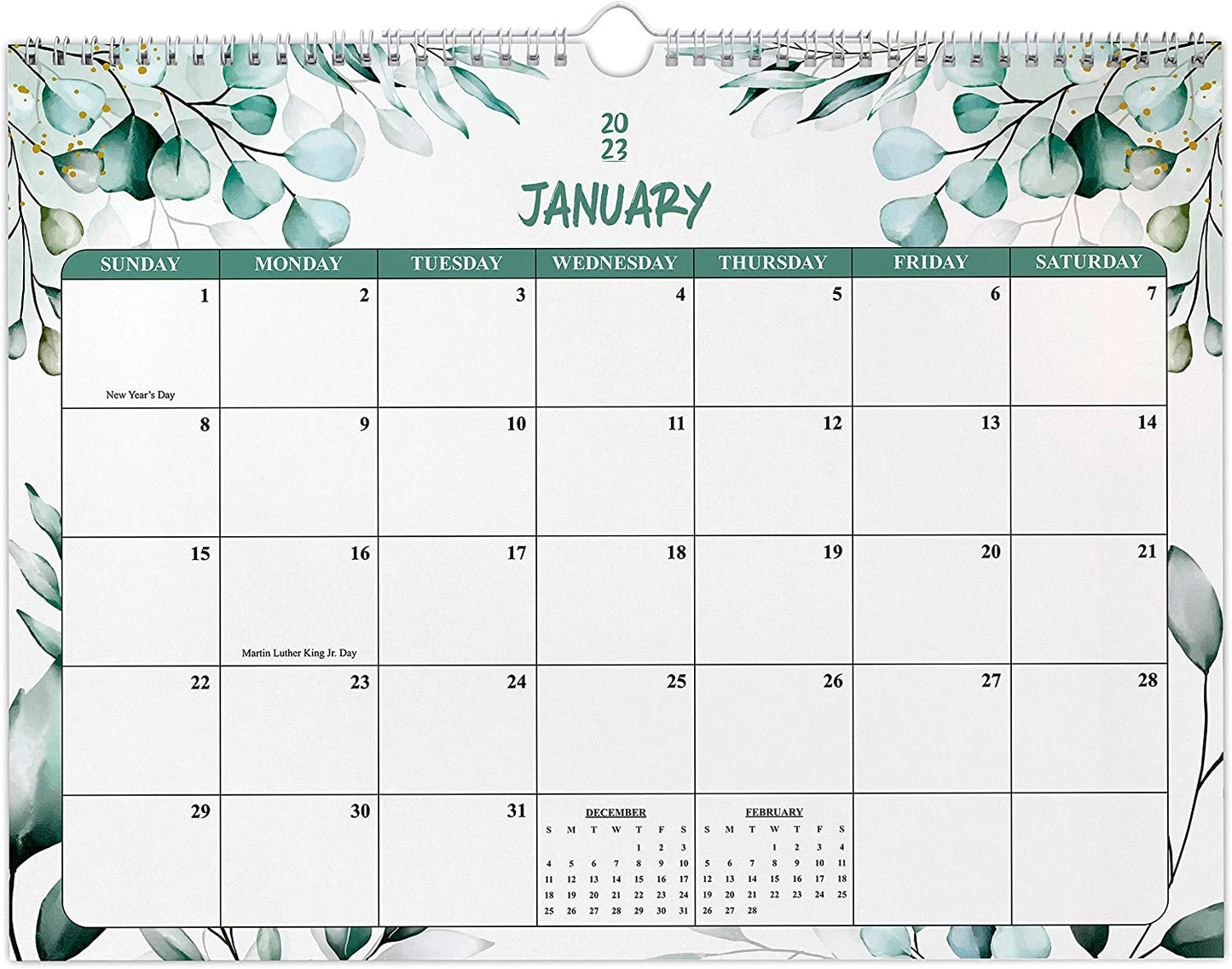New 2023-2024 Wall Calendar, Monthly Calendar 24 Months from January 2023 to December 2024, Hanging Calendar 2023 for Wall, Monthly Planner 2023-2024, 2023 Desk Calendar with Large Occasions (GRN1)