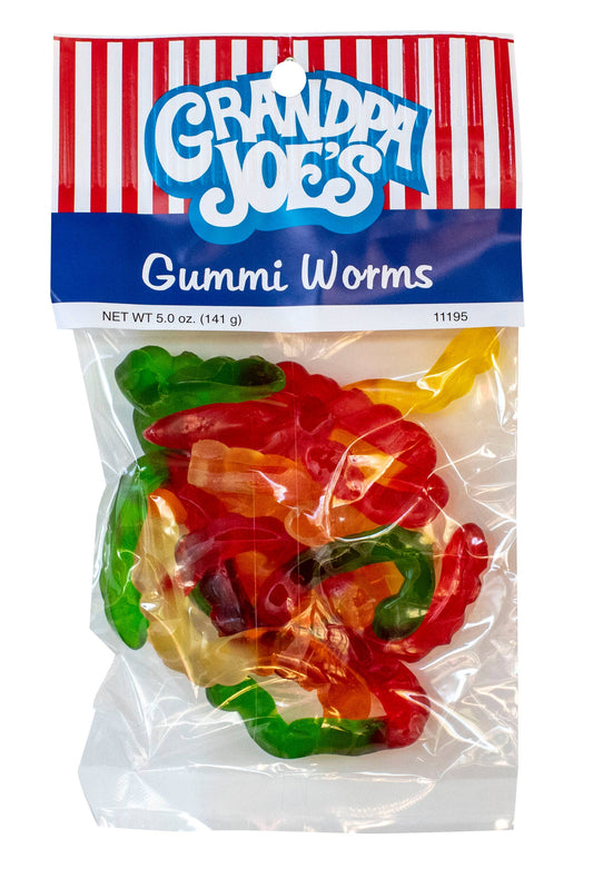 Grandpa Joe's Peg Bags, Gummi Worms, 5oz, 12 Ct Case
