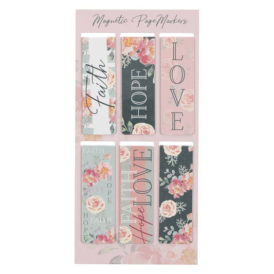 Vintage Faith Hope and Love Magnetic Bookmark Set - 1 Corint