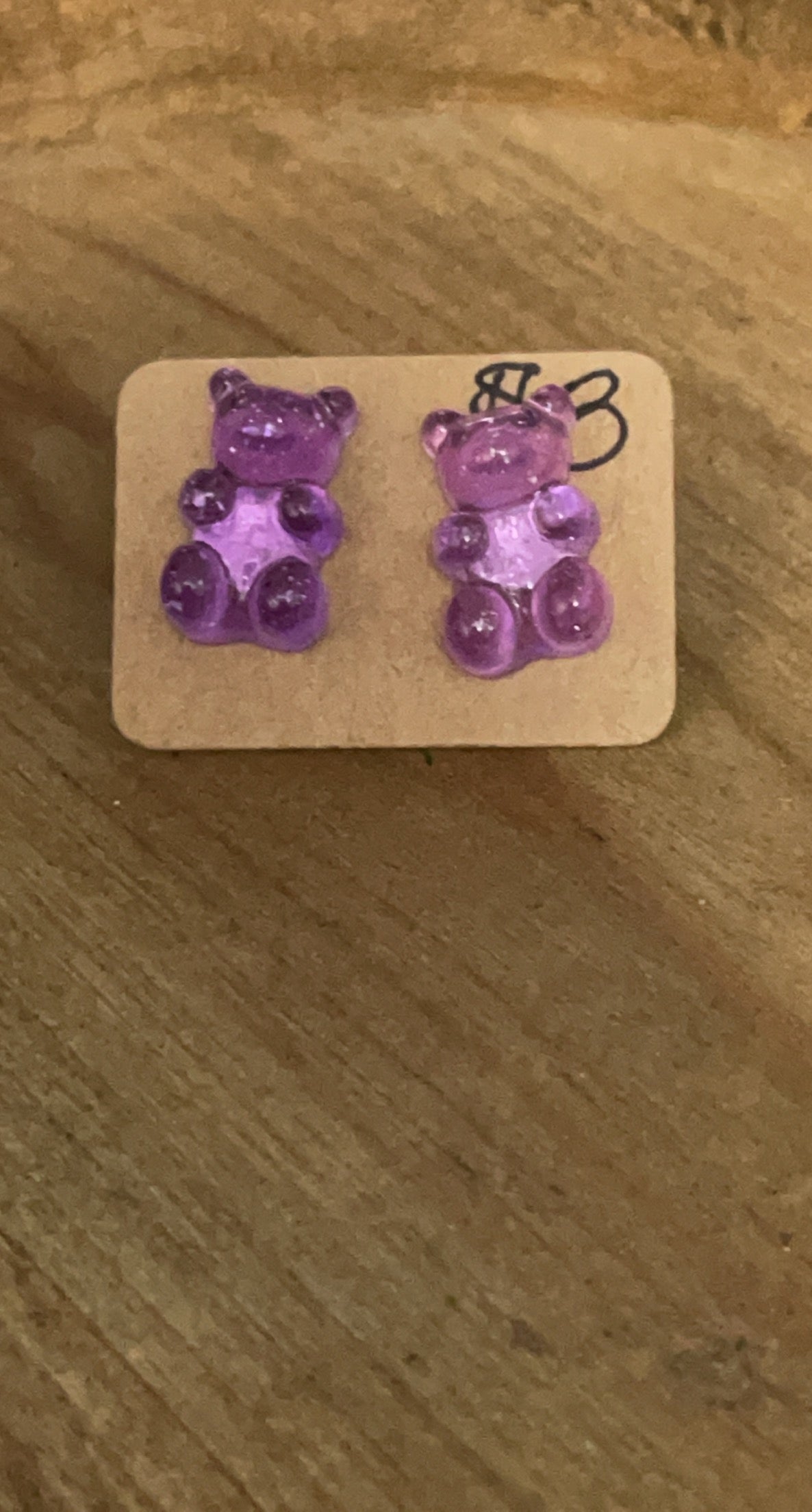 Kid’s- Purple Gummy Bear Earrings