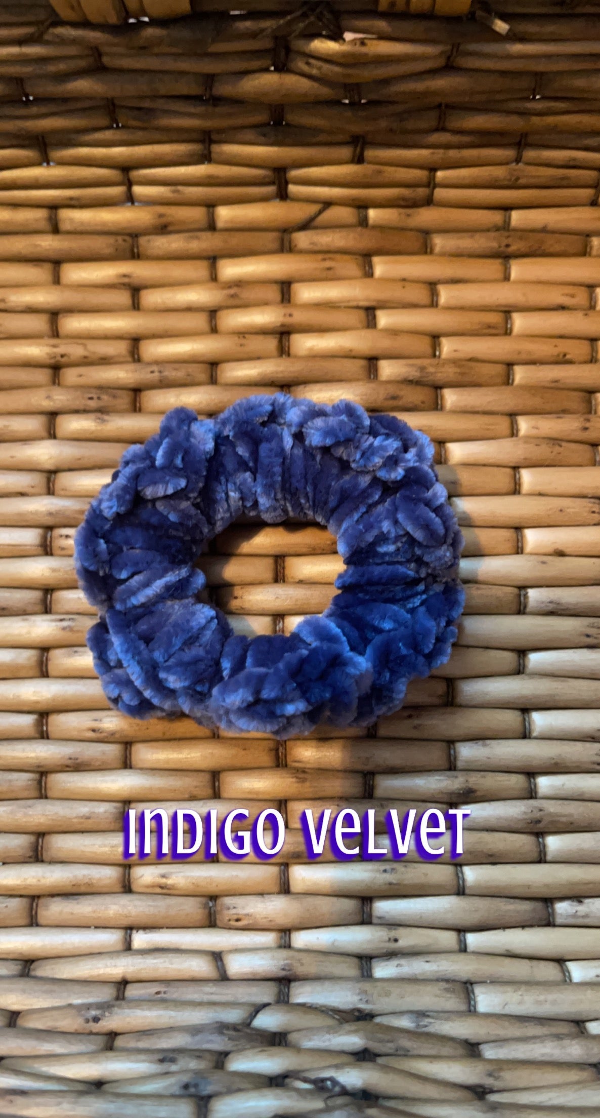 Indigo Velvet Scrunchie