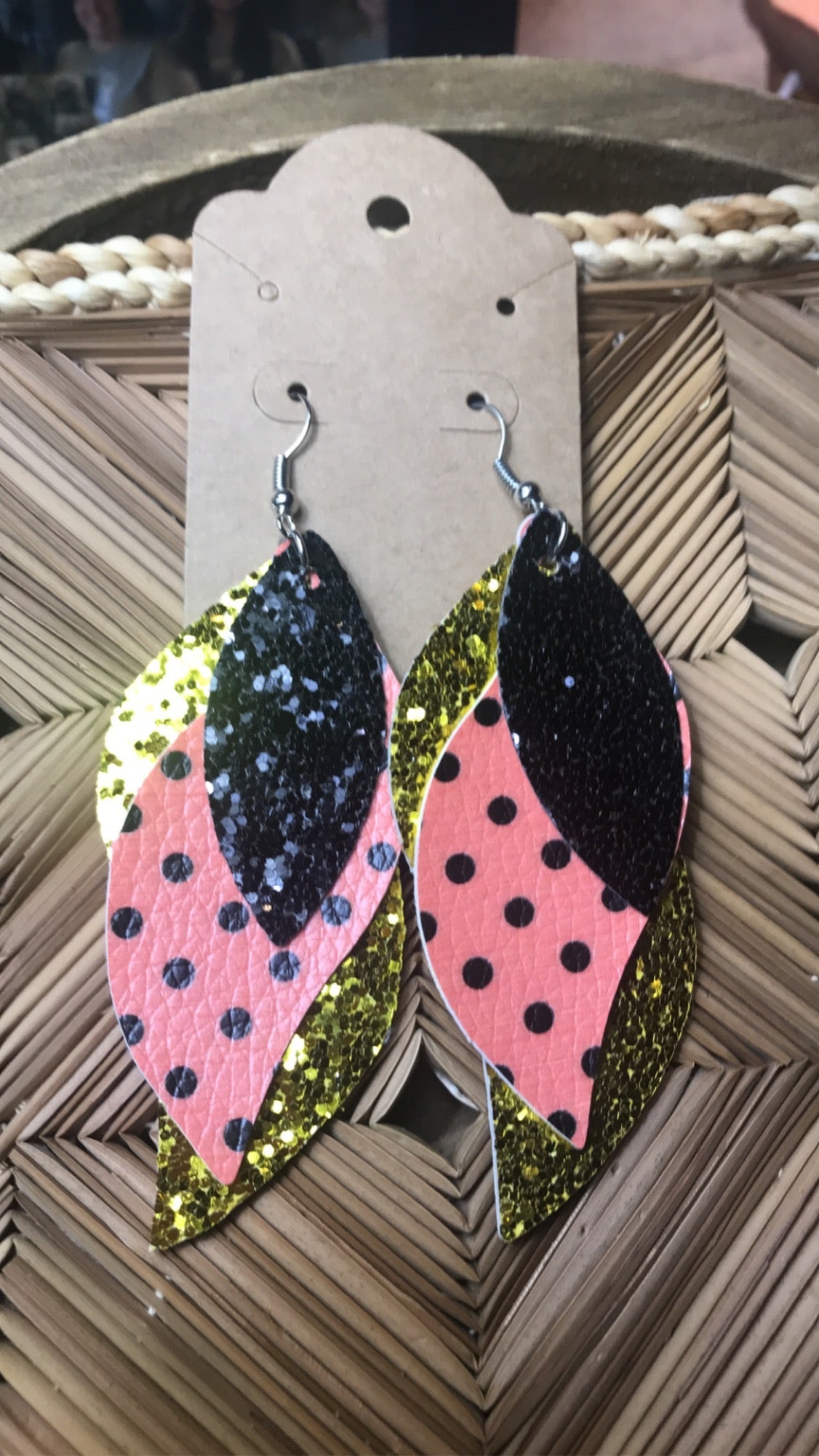 Holiday Fall Prints- Polka Dot Layer Earrings
