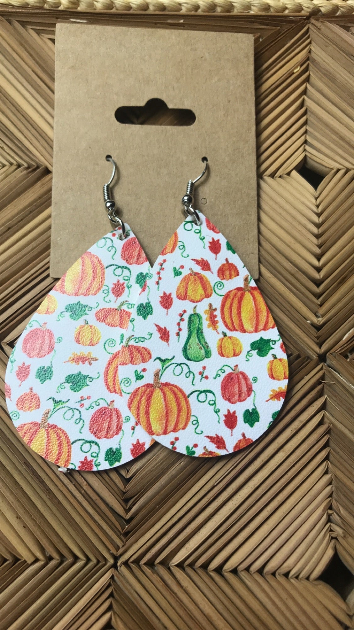 Sale Fall Prints- Pumpkins and Squash Earrings